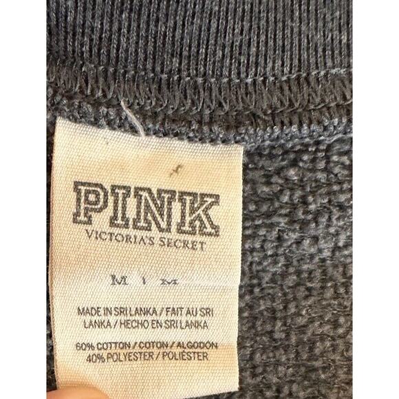 Pink Victoria Secret Love Pink Oversize Sweater Gray Women's Size M - Picture 3 of 3